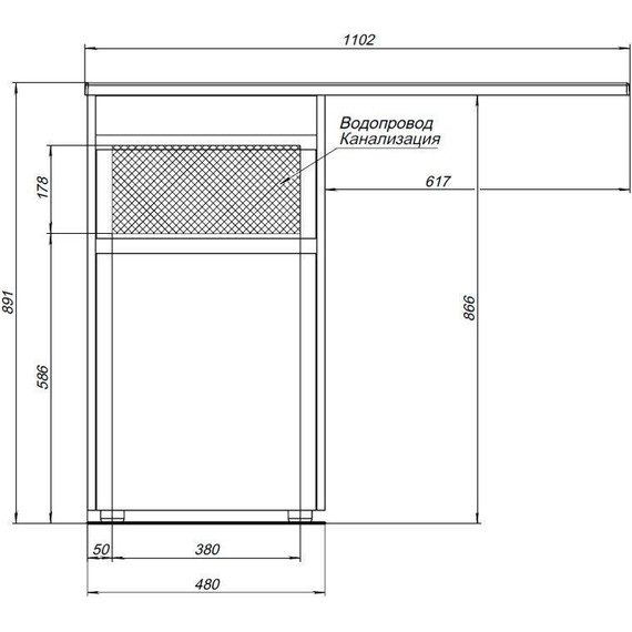 Тумба напольная с раковиной-столешницей Aquanet Токио 110 см 239289 L, белый - фото 18