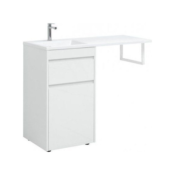 Тумба напольная с раковиной-столешницей Aquanet Токио 110 см 239289 L, белый - фото 4