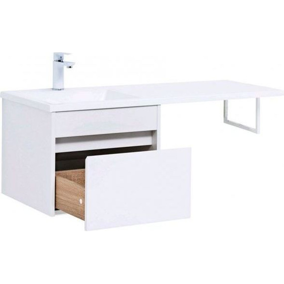 Тумба подвесная с раковиной-столешницей Aquanet Токио 110 см 236915 L, белый - фото 4