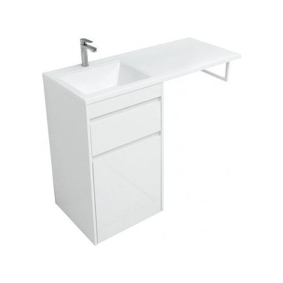 Тумба напольная с раковиной-столешницей Aquanet Токио 110 см 239289 L, белый - фото 