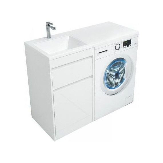 Тумба напольная с раковиной-столешницей Aquanet Токио 110 см 239289 L, белый - фото 13