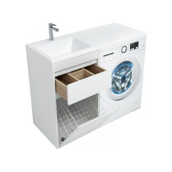 Тумба напольная с раковиной-столешницей Aquanet Токио 110 см 239289 L, белый - фото 14