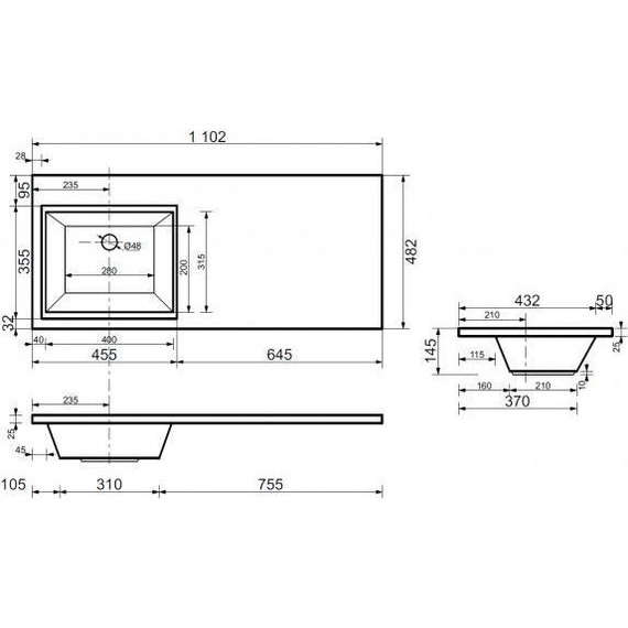 Тумба напольная с раковиной-столешницей Aquanet Токио 110 см 239289 L, белый - фото 16