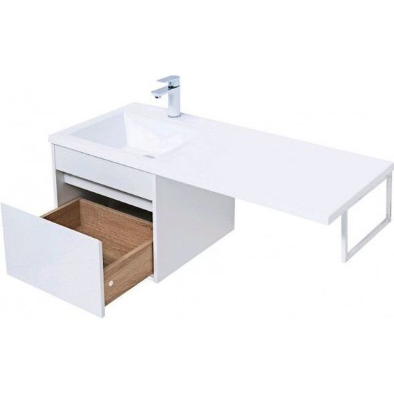 Тумба подвесная с раковиной-столешницей Aquanet Токио 110 см 236915 L, белый - фото 5