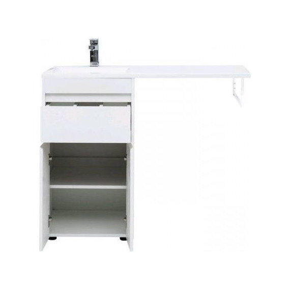 Тумба подвесная с раковиной-столешницей Aquanet Токио 110 см 236915 L, белый - фото 9