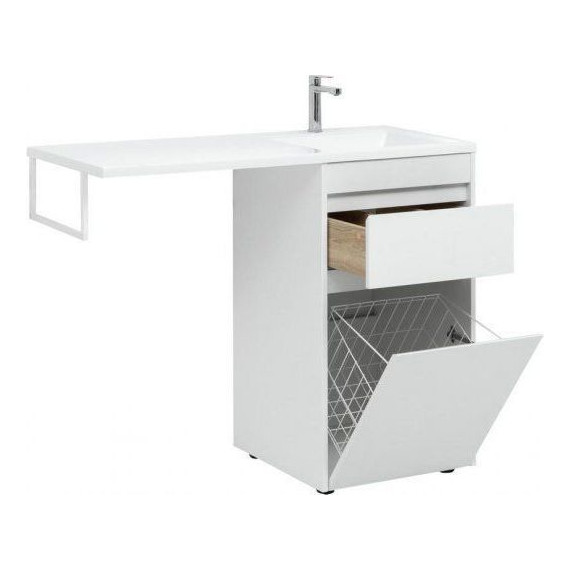 Тумба напольная с раковиной-столешницей Aquanet Токио 110 см 239289 R, белый - фото 11