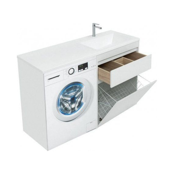 Тумба напольная с раковиной-столешницей Aquanet Токио 130 см 239291 R, белый - фото 10