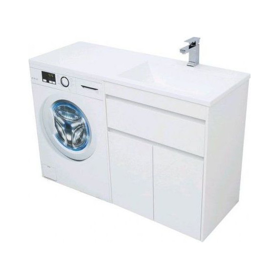 Тумба напольная с раковиной-столешницей Aquanet Токио 130 см 237746 R, белый - фото 5