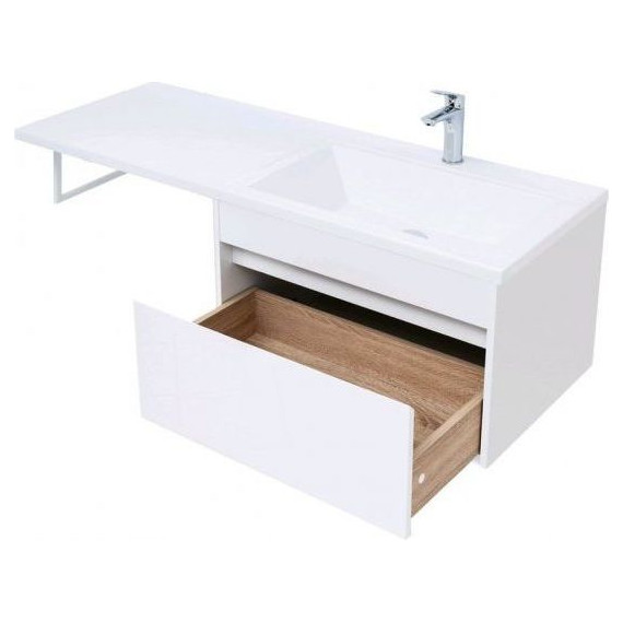 Тумба подвесная с раковиной-столешницей Aquanet Токио 130 см 236917 R, белый - фото 7