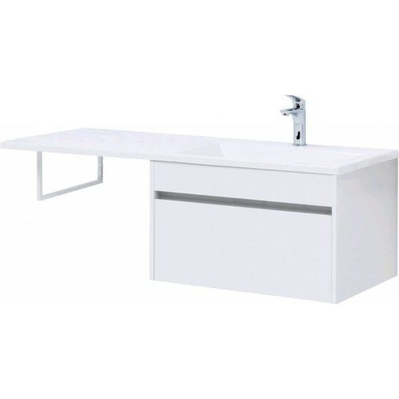 Тумба подвесная с раковиной-столешницей Aquanet Токио 130 см 236917 R, белый - фото 12