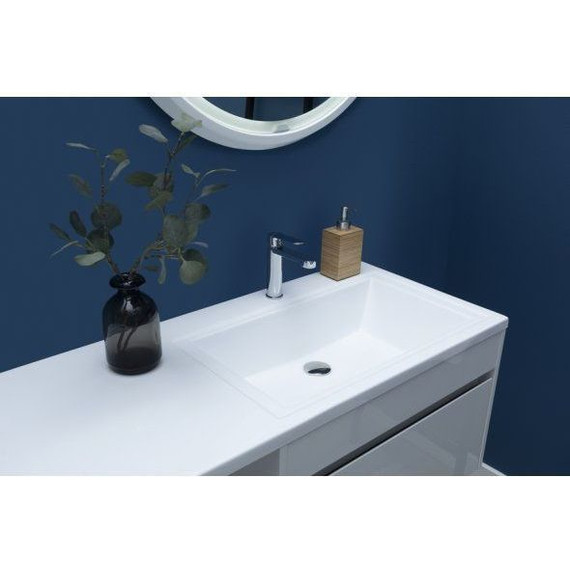 Тумба подвесная с раковиной-столешницей Aquanet Токио 130 см 236917 R, белый - фото 23