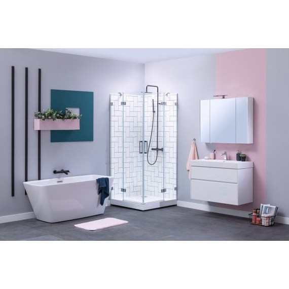 Тумба подвесная с раковиной Aquanet Бруклин 100 см 203961, белый - фото 6