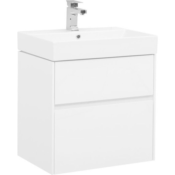 Тумба подвесная с раковиной Aquanet Бруклин 60 см 203958, белый - фото 