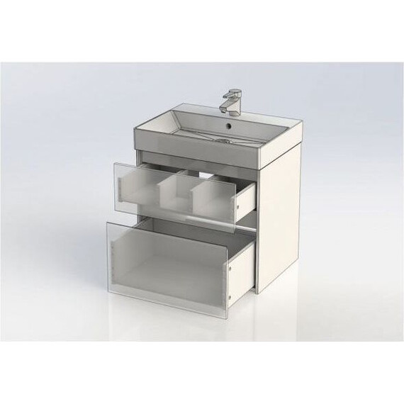 Тумба подвесная с раковиной Aquanet Бруклин 60 см 203958, белый - фото 5