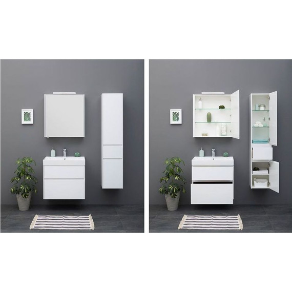 Тумба подвесная с раковиной Aquanet Бруклин 70 см 203959, белый - фото 11