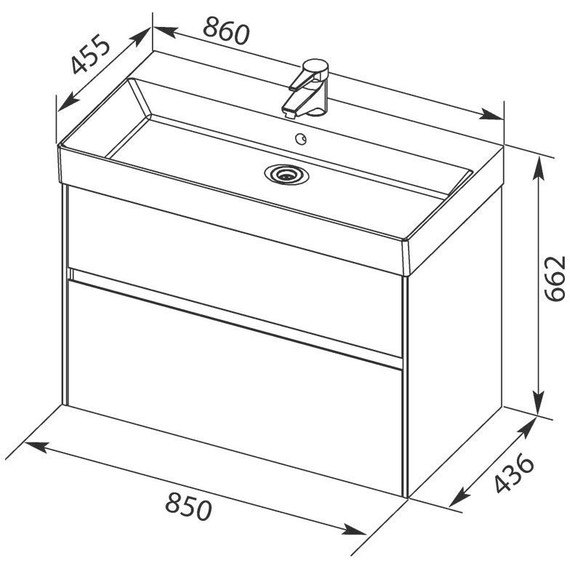 Тумба подвесная с раковиной Aquanet Бруклин 85 см 203960, белый - фото 13