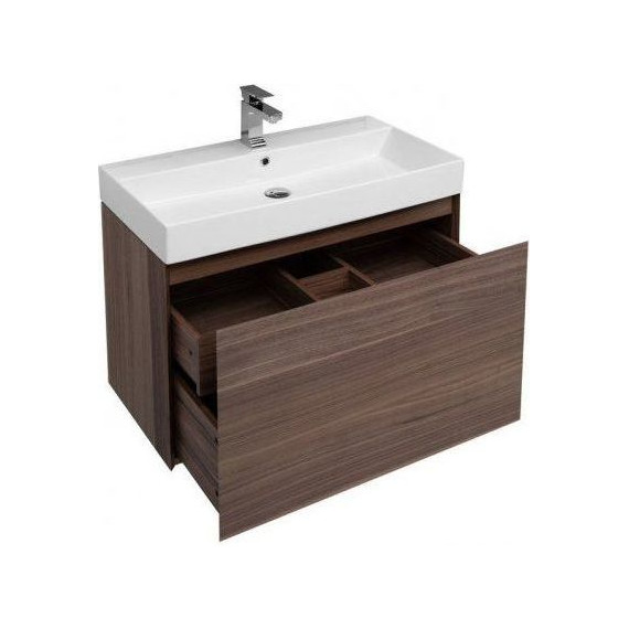 Тумба подвесная с раковиной Aquanet Нью-Йорк 85 см 203947, орех - фото 6