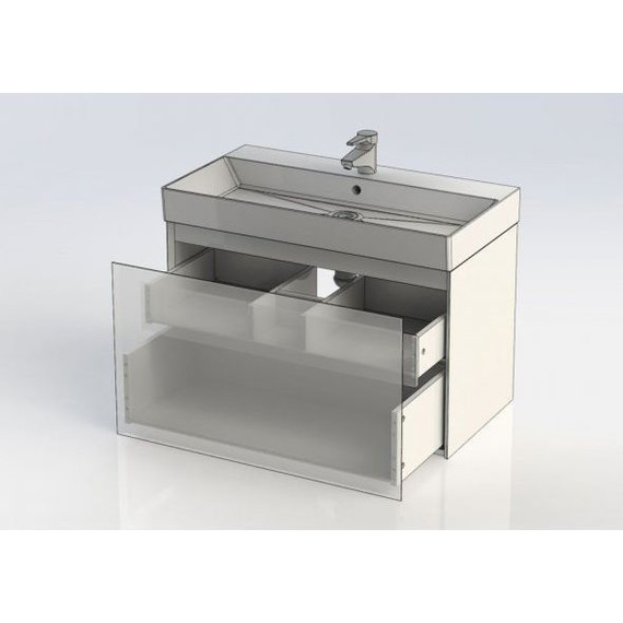 Тумба подвесная с раковиной Aquanet Нью-Йорк 85 см 203947, орех - фото 11