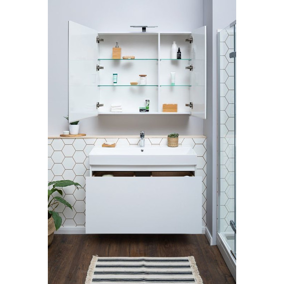 Тумба подвесная с раковиной Aquanet Йорк 100 см 202091, белый - фото 8