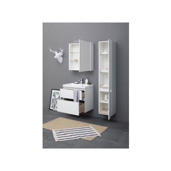 Тумба подвесная с раковиной Aquanet Гласс 80 см 238361, белый - фото 13