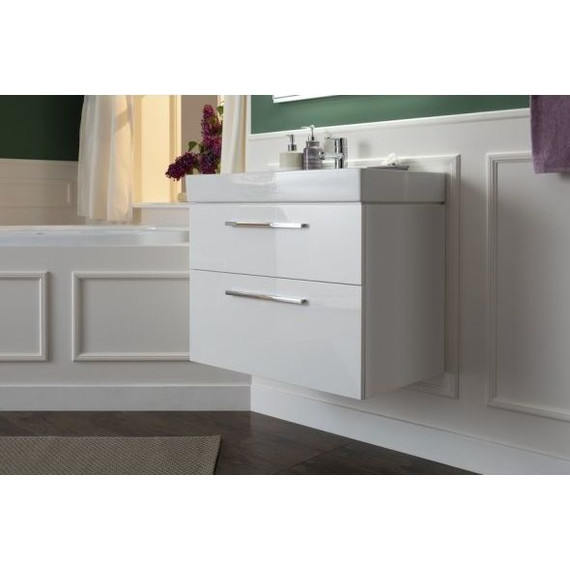 Тумба подвесная с раковиной Aquanet Nova 75 см 242262, белый, Цвет фасада: белый - фото 12