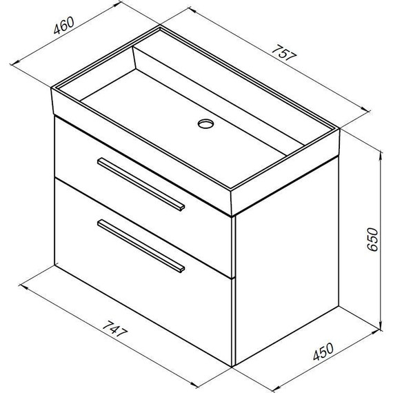Тумба подвесная с раковиной Aquanet Nova 75 см 242262, белый, Цвет фасада: белый - фото 17