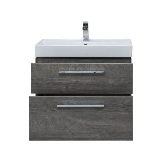 Тумба подвесная с раковиной Aquanet Nova 75 см 242260, дуб рошелье, Цвет фасада: дуб рошелье - фото 5