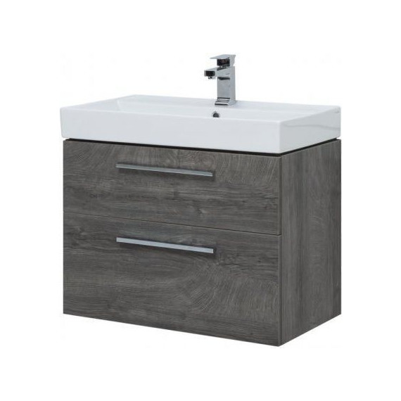 Тумба подвесная с раковиной Aquanet Nova 75 см 242260, дуб рошелье, Цвет фасада: дуб рошелье - фото 6