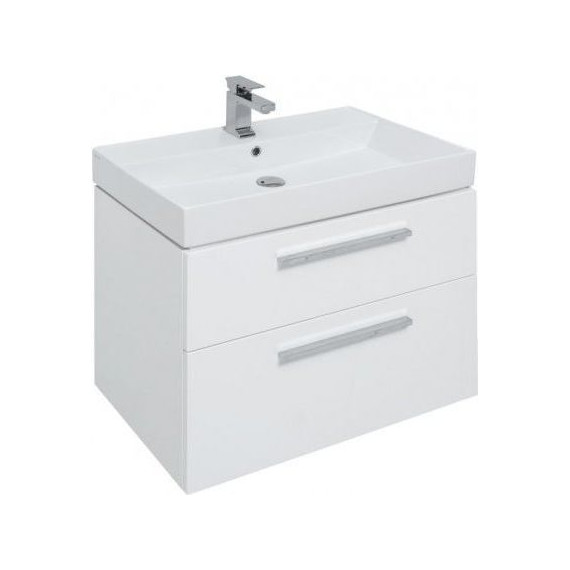 Тумба подвесная с раковиной Aquanet Nova 75 см 242262, белый, Цвет фасада: белый - фото 5