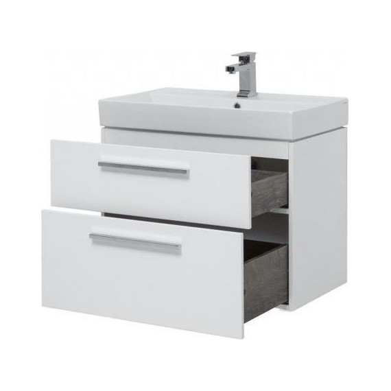 Тумба подвесная с раковиной Aquanet Nova 75 см 242262, белый, Цвет фасада: белый - фото 8