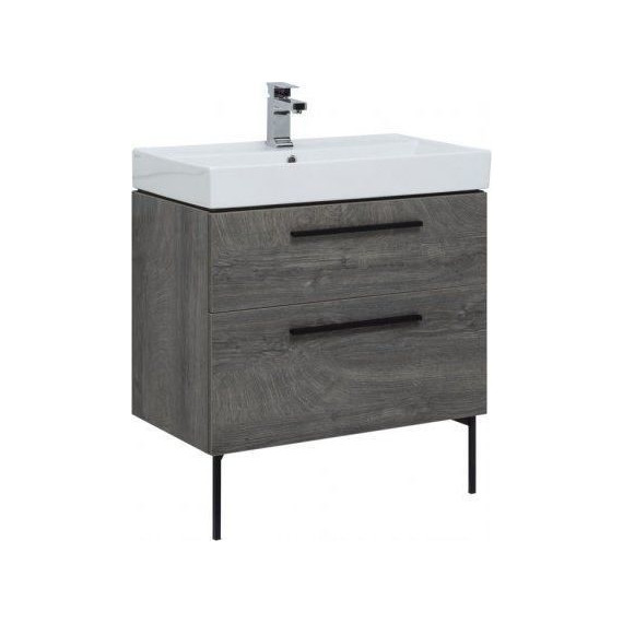 Тумба подвесная с раковиной Aquanet Nova 75 см 242260, дуб рошелье, Цвет фасада: дуб рошелье - фото 10