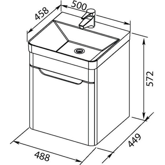 Тумба подвесная с раковиной Aquanet София 50 см 201745, белый - фото 12