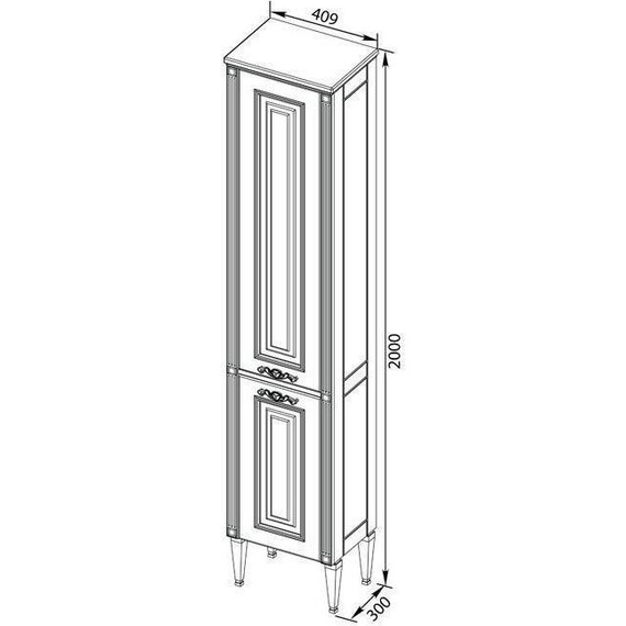 Пенал напольный Aquanet Паола 40 см 181770, белый/серебро - фото 6