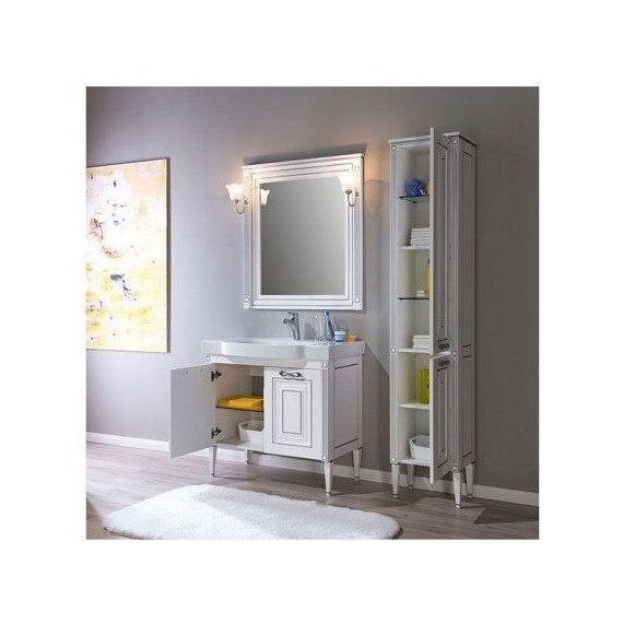 Зеркало Aquanet Паола 90 см 181769, белый/серебро - фото 5