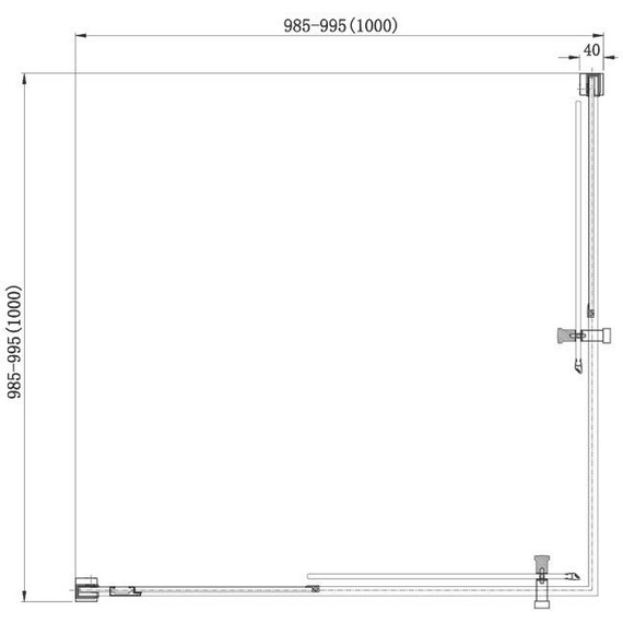 Душевое ограждение Aquanet Delta Cube NPE1142 100x100 см (стекло 8 мм), хром/прозрачное - фото 11