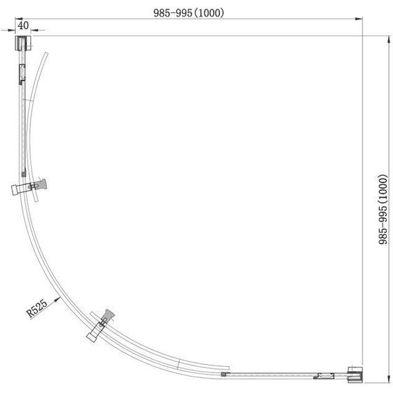 Душевое ограждение Aquanet Delta NPE2142 100x100 см (стекло 8 мм), хром/прозрачное - фото 10