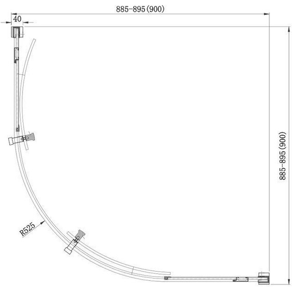 Душевое ограждение Aquanet Delta NPE2142 90x90 см (стекло 8 мм), хром/прозрачное - фото 9