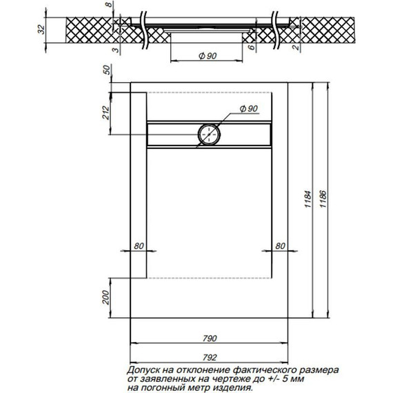 Каменный поддон Aquanet Pleasure 120x80 см 255437 - фото 8