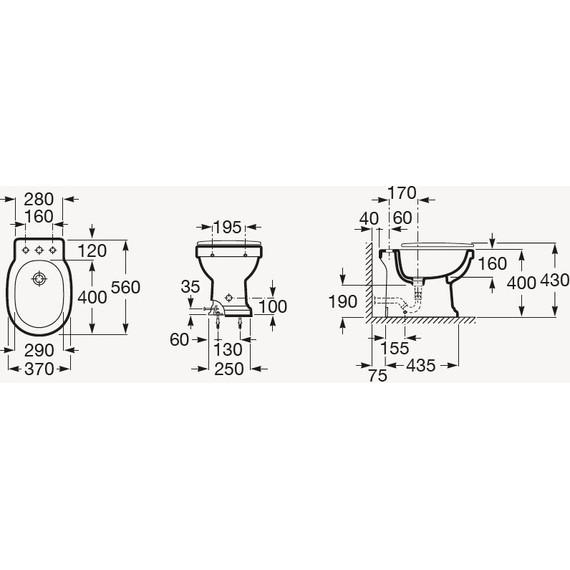 Биде напольное Roca Carmen 3570A4000 - фото 4