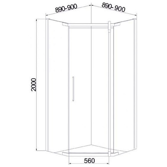 Душевое ограждение Mirsant Smart Pentagon 90х90 см хром/прозрачное - фото 2
