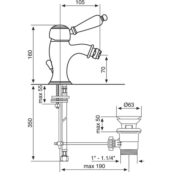 Смеситель для биде Emmevi Laguna OR40064, золото - фото 2