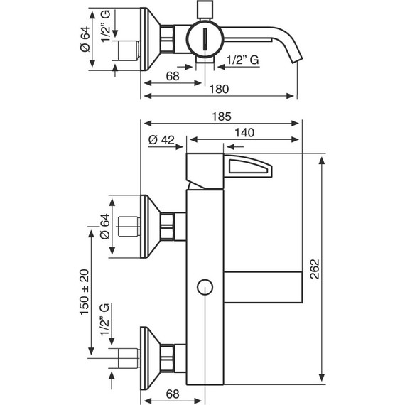 Смеситель для ванны Emmevi Minu СR83001LA - фото 2