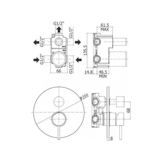 Смеситель для ванны Paffoni Light LIG019CR - фото 2
