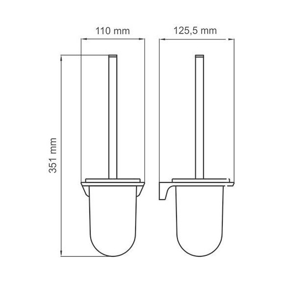 Ёршик для унитаза WasserKraft Glan K-5127, цвет чёрный - фото 4