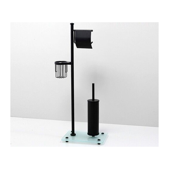 Стойка с держателем и ёршиком WasserKraft K-1264BLACK, цвет чёрный - фото 2