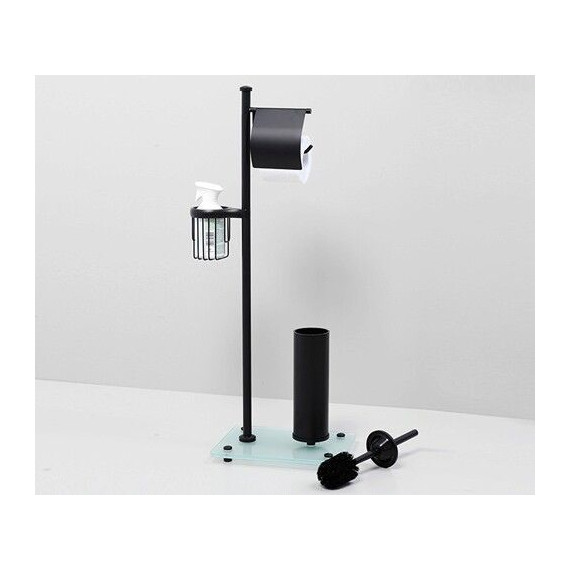 Стойка с держателем и ёршиком WasserKraft K-1264BLACK, цвет чёрный - фото 3