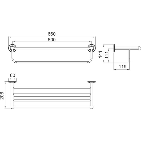 Полка для полотенец Timo Nelson 160058/02, цвет антик - фото 2