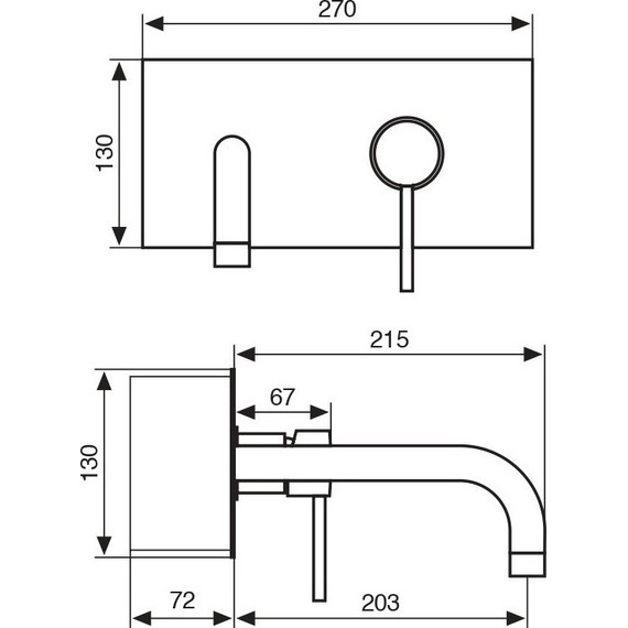 Смеситель для раковины настенный Emmevi Piper CR45053 - фото 2