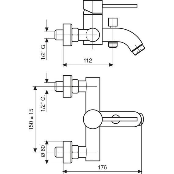 Смеситель для ванны Emmevi Piper OR45001, золото - фото 3