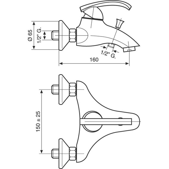 Смеситель для ванны Emmevi Ramses CR72001 - фото 2